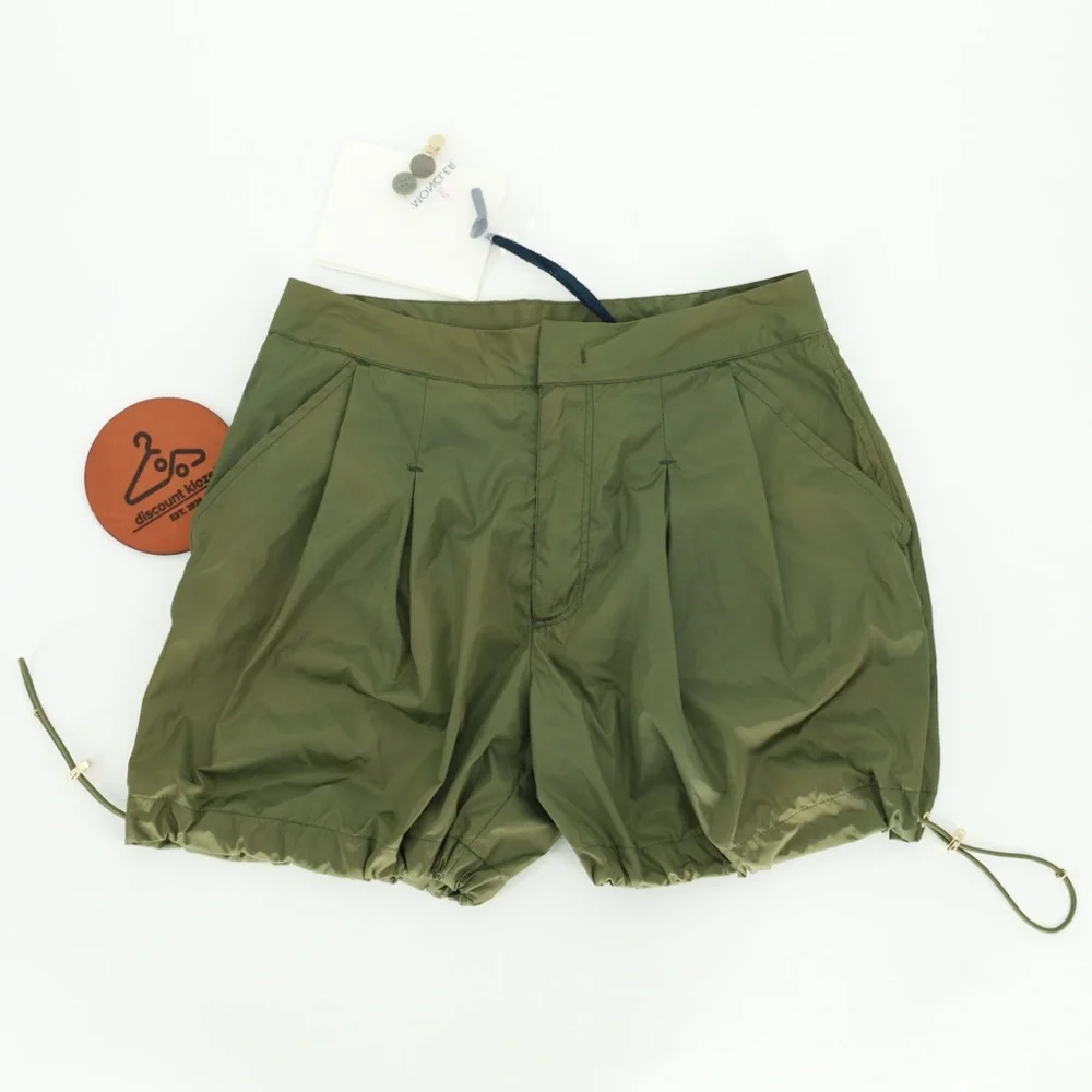 Moncler Nylon Shorts Pantalone Bermuda Adjustable Bungee Drawcord Size 38 XXS